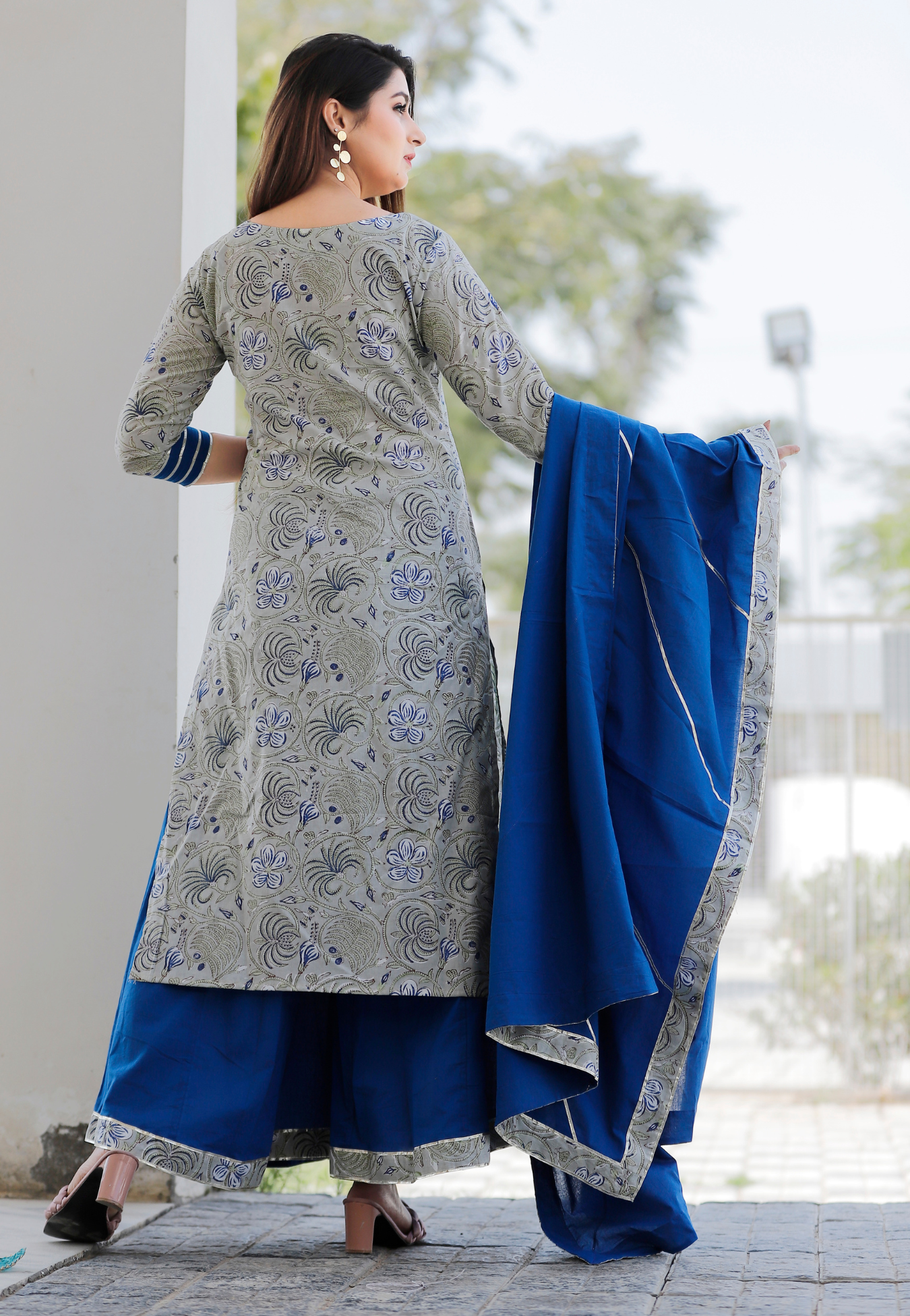 Leaf green Hand Block Printed Kurta Set