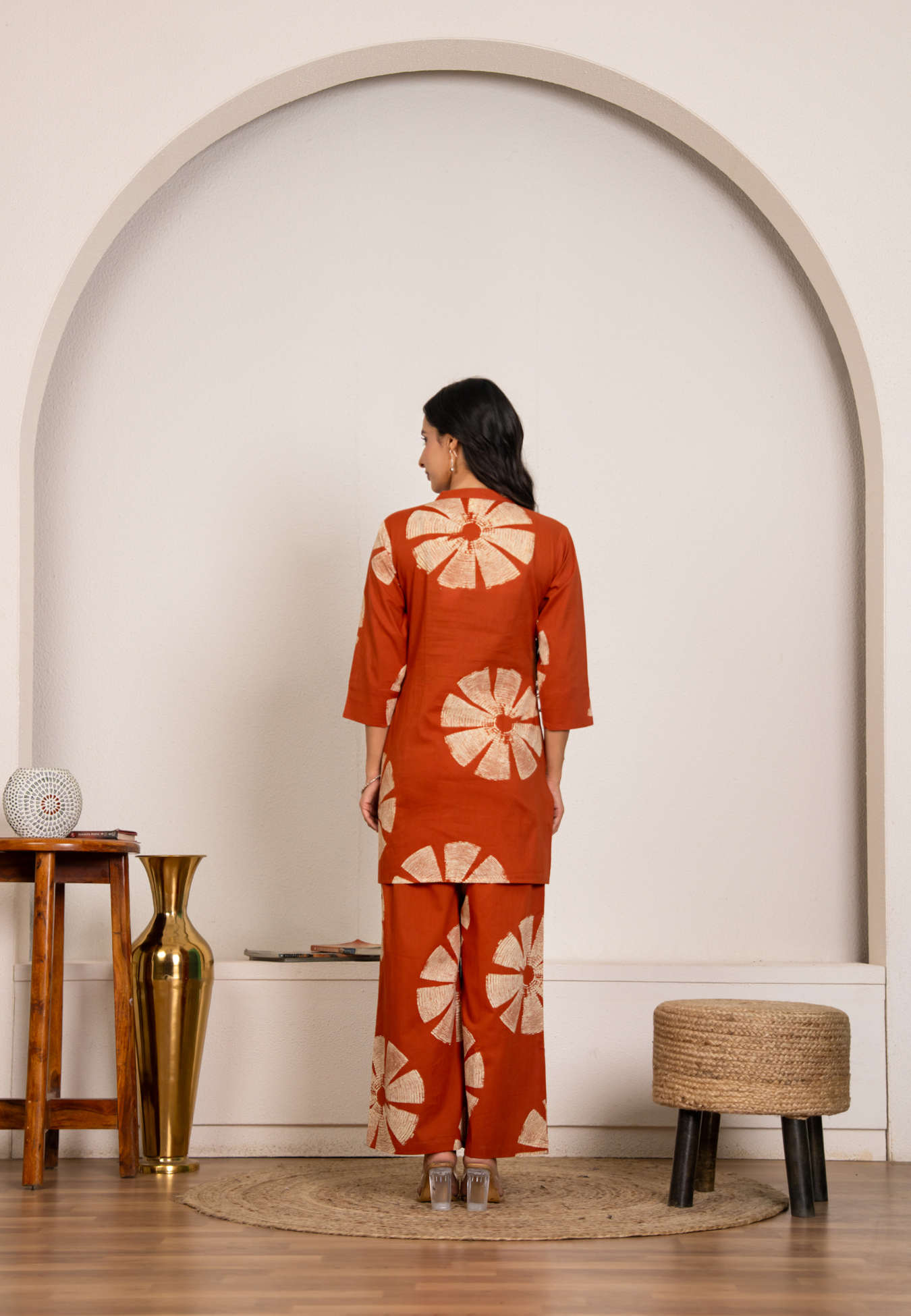 Rust Artistic Printed Co-Ord Set