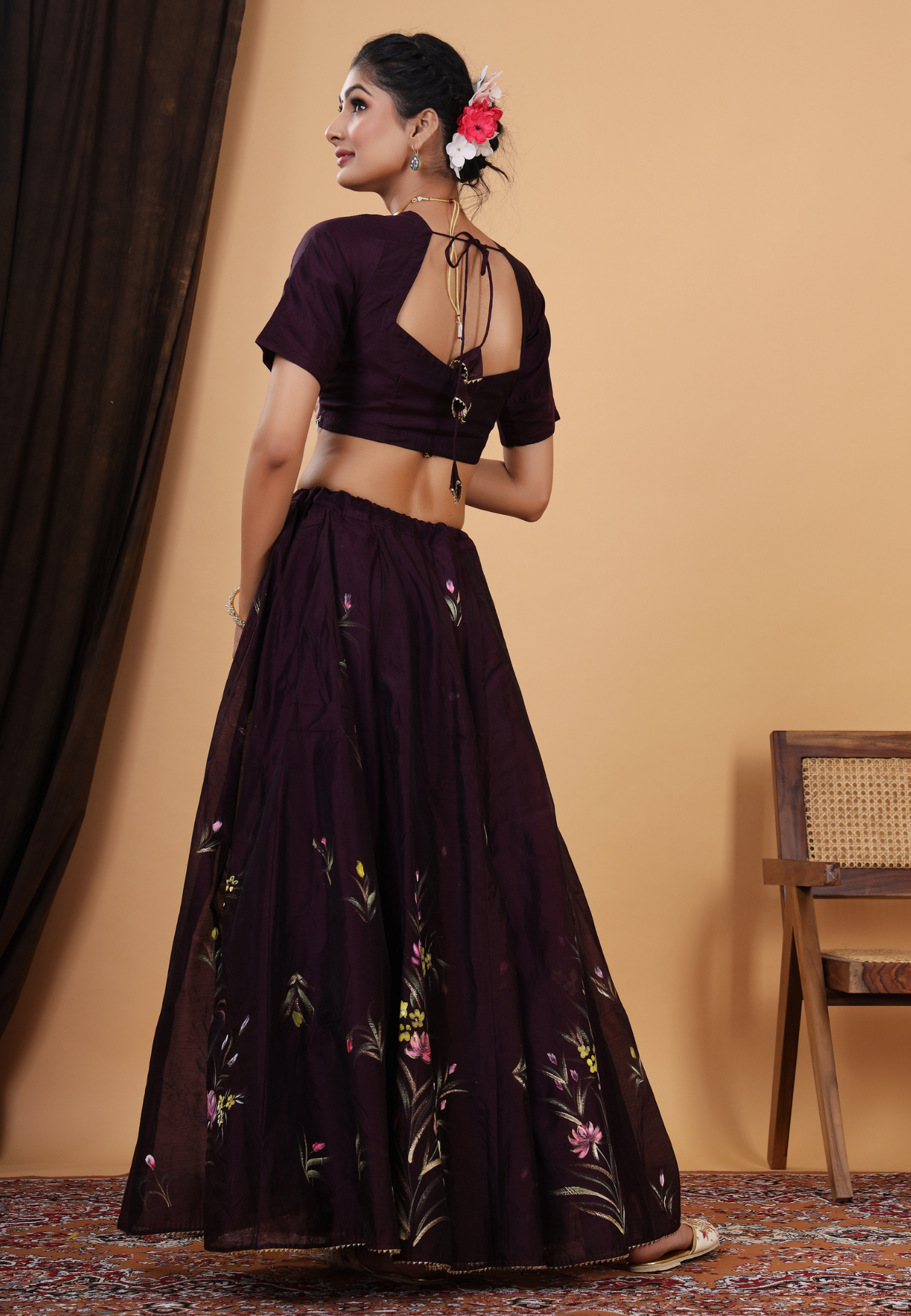 Vine Bloom Elegance Handcrafted Lehenga Set