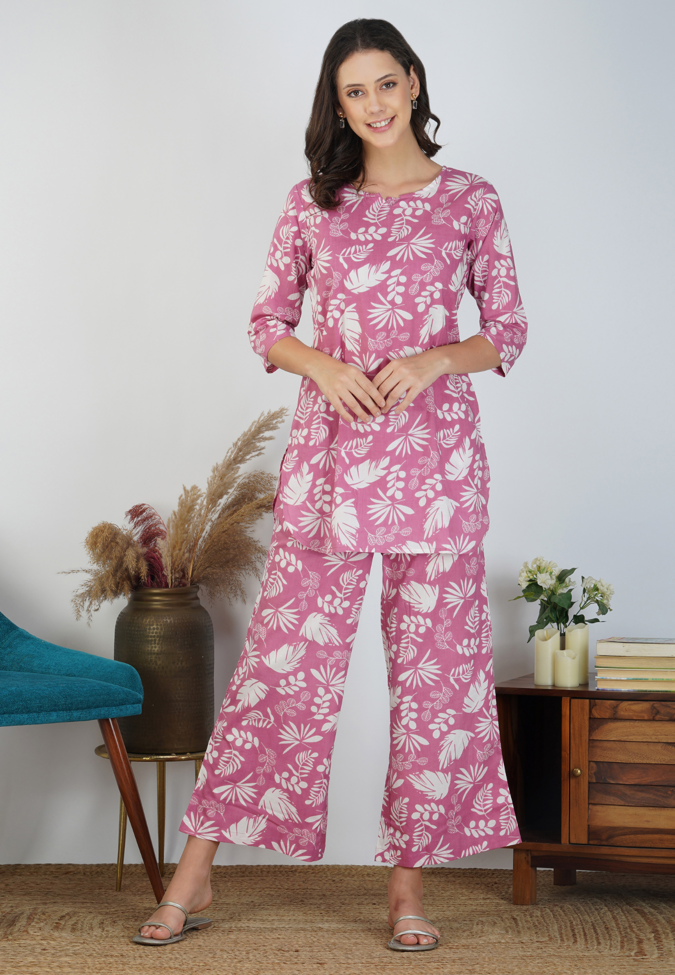 Blush Pink Elegance Cotton Co-ord Set