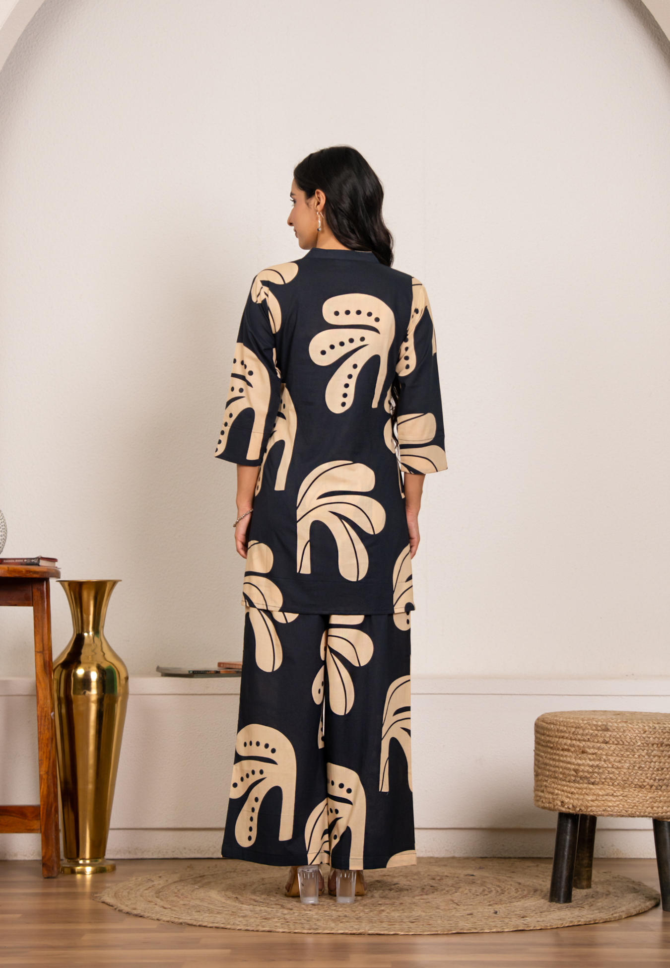 Navy Blue Abstract Printed Co-Ord Set