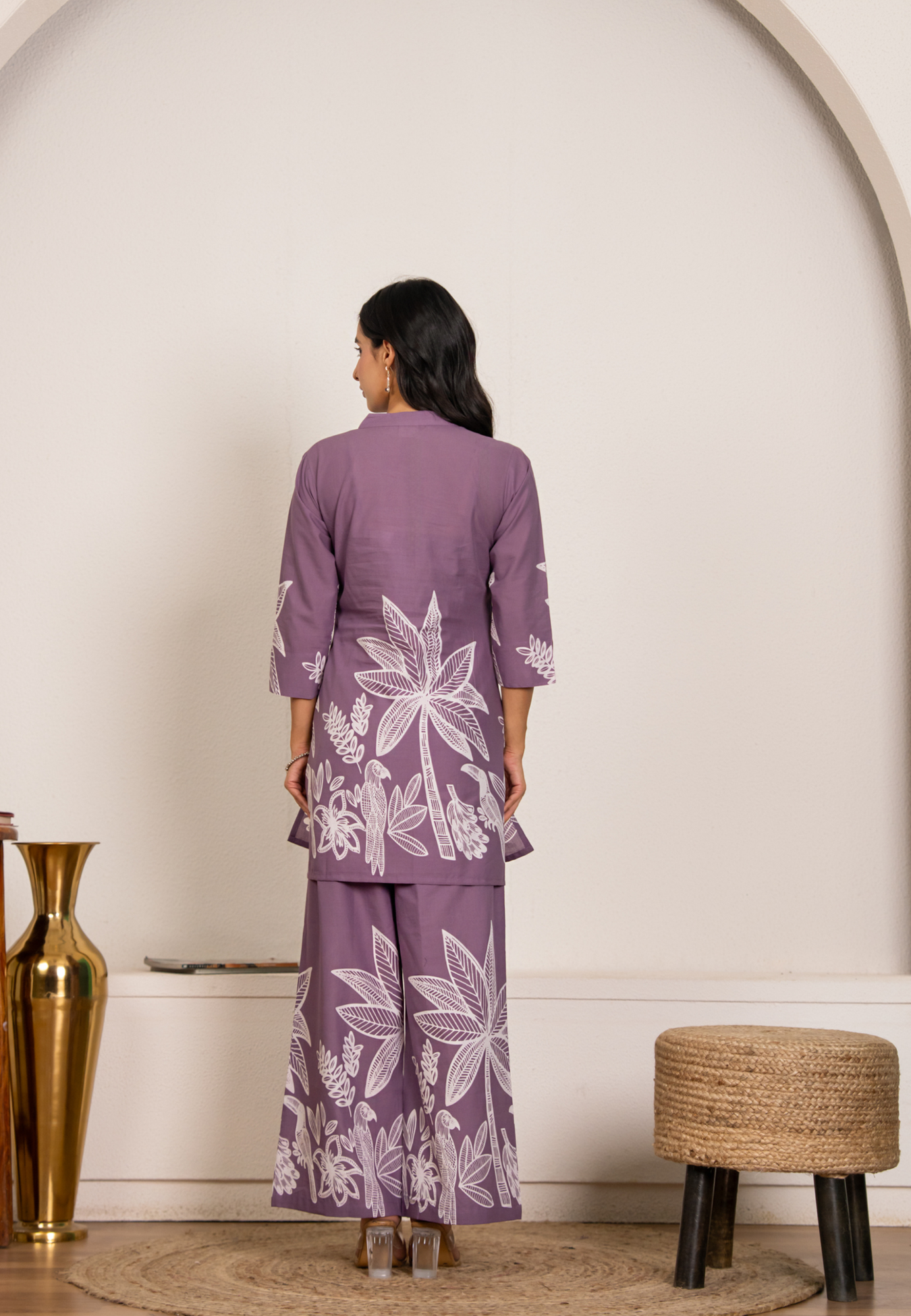 Botanical Tree Print Mauve Co-Ord Set