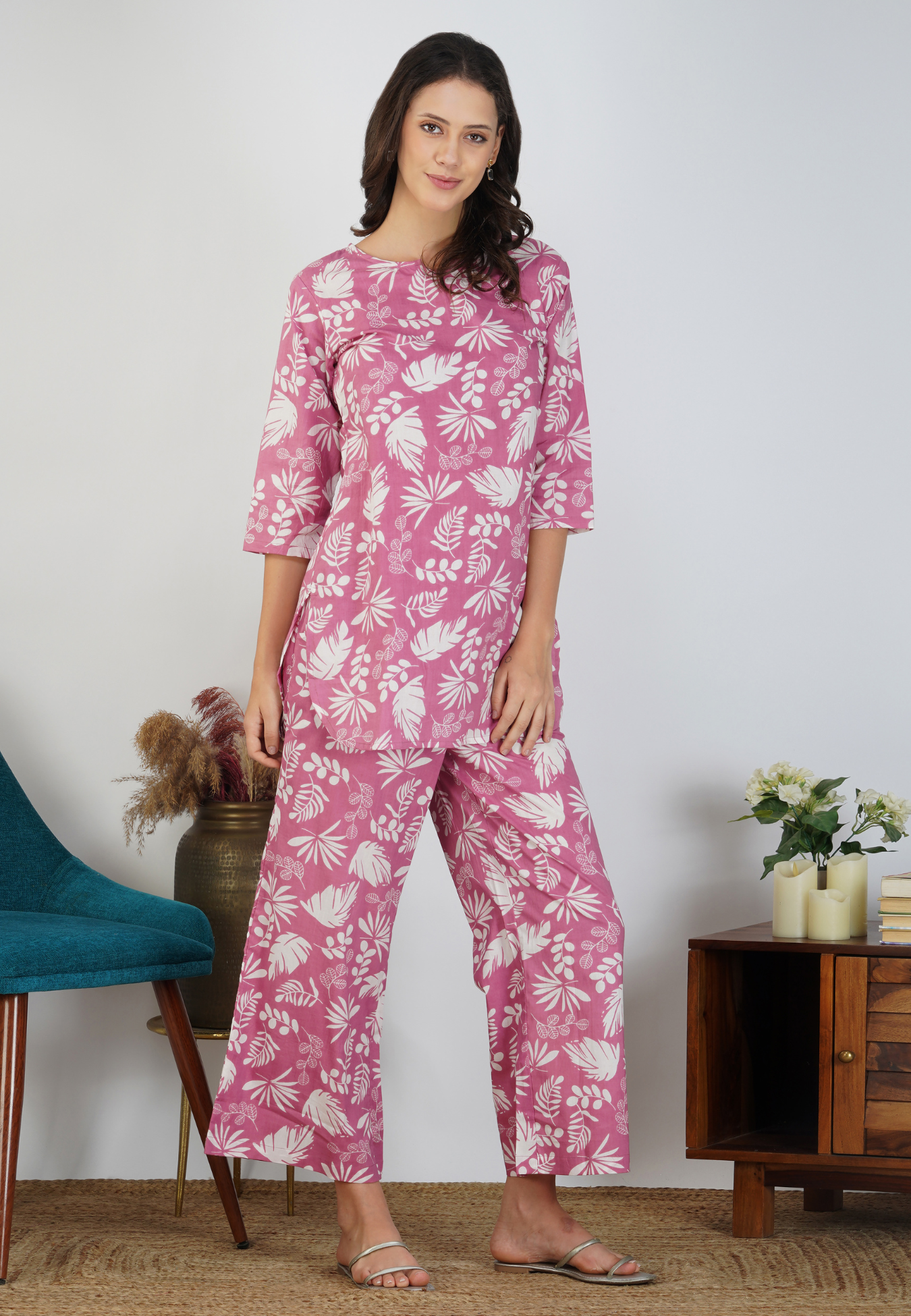 Blush Pink Elegance Cotton Co-ord Set