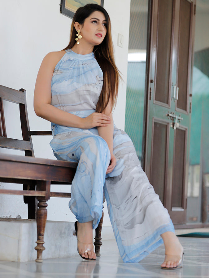 Marble Dye Chiffon Jumpsuit