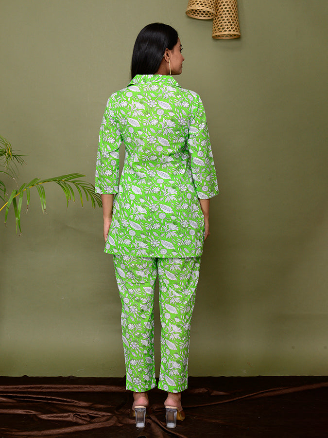 Mint Green Floral Printed Co-Ord Set