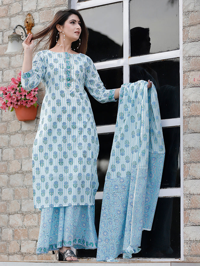 Frozi Hand Block Printed Kurta Set