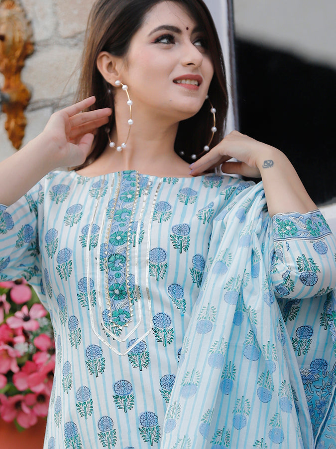 Frozi Hand Block Printed Kurta Set
