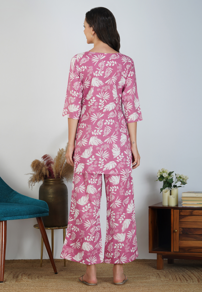 Blush Pink Elegance Cotton Co-ord Set