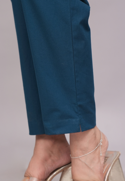Stylish Deep Teal Blue Cotton Pant