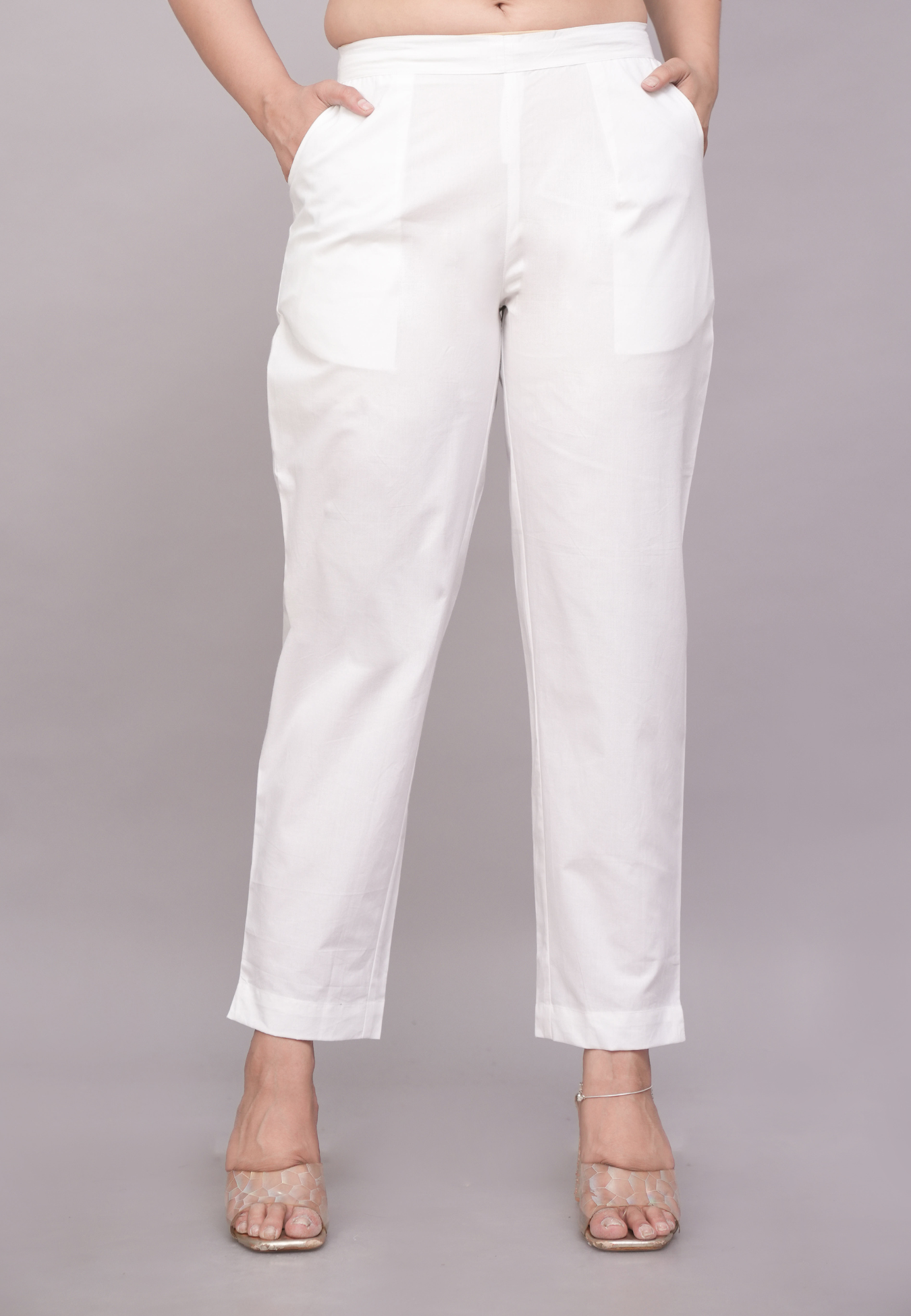 Crisp White Cotton Pant