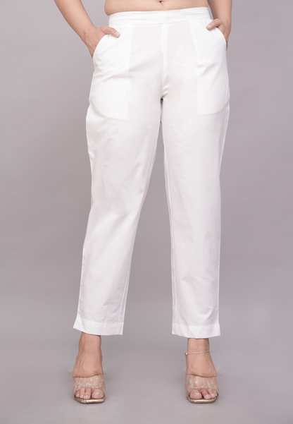 Crisp White Cotton Pant