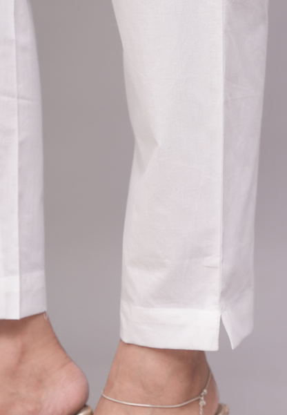 Crisp White Cotton Pant