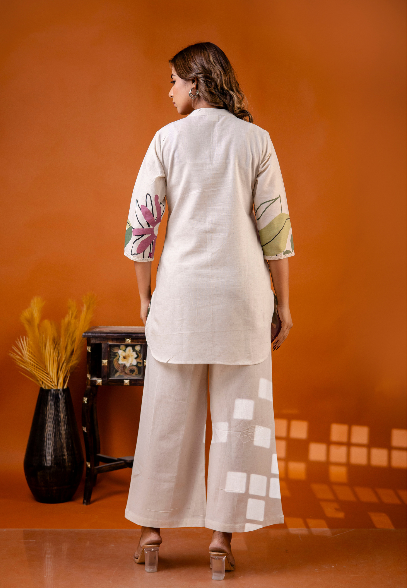 Bloom Elegance on Handcrafted Cotton Flex Co-ord Set