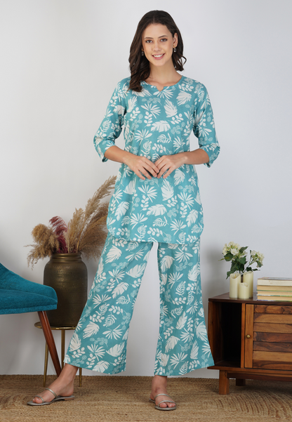 Aqua Blue Everyday Wear Co-ord Set