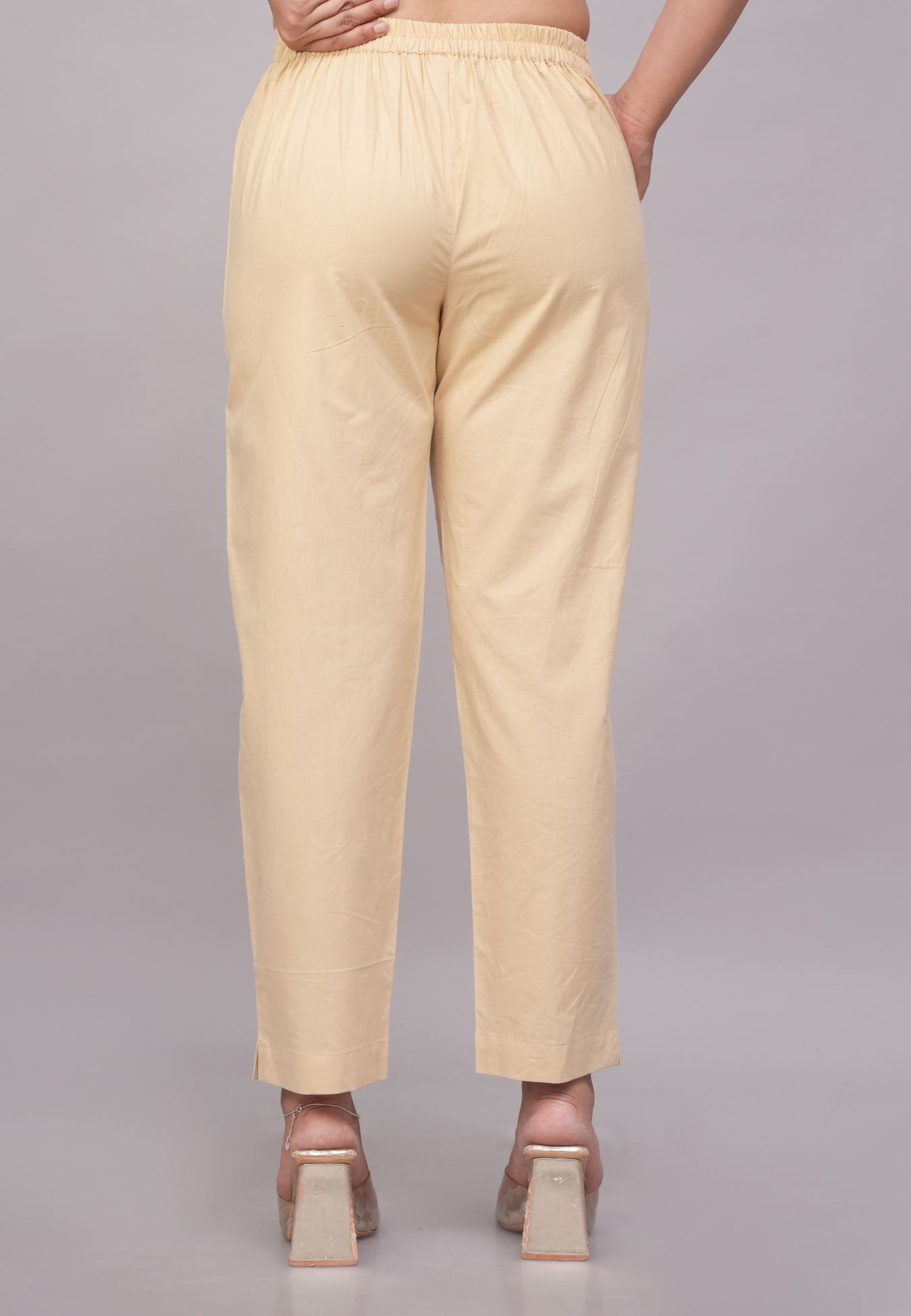 Soft Cotton Beige Comfort Fit Pant