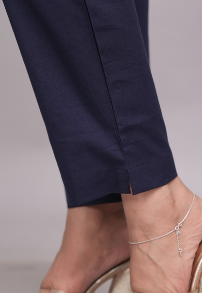 Cotton Deep Navy Blue Elegance Pant