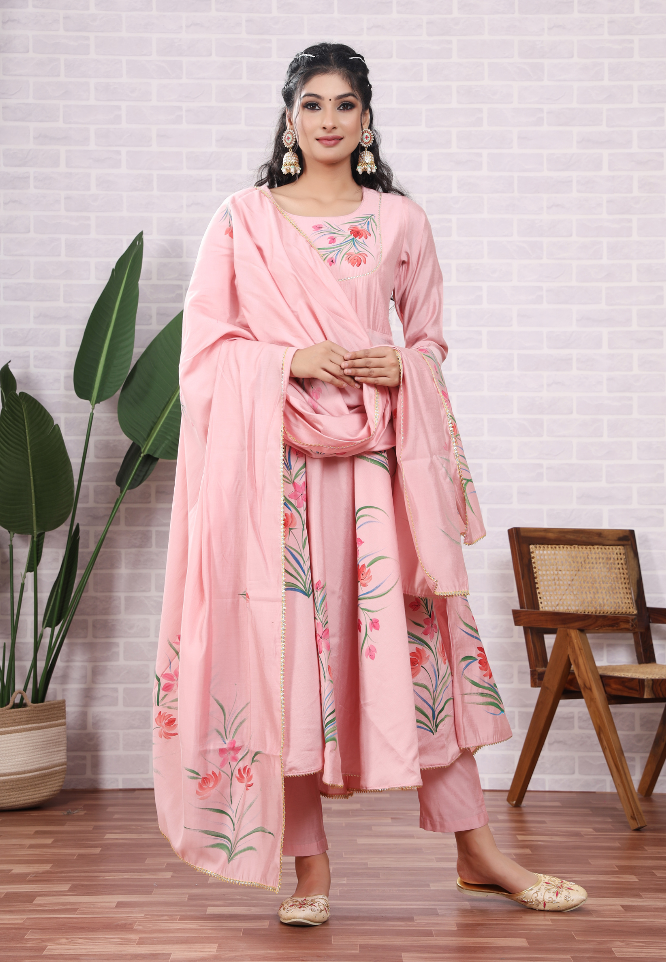 Celebrate Grace with Hand-Printed Florals on Flowing Modal Silk