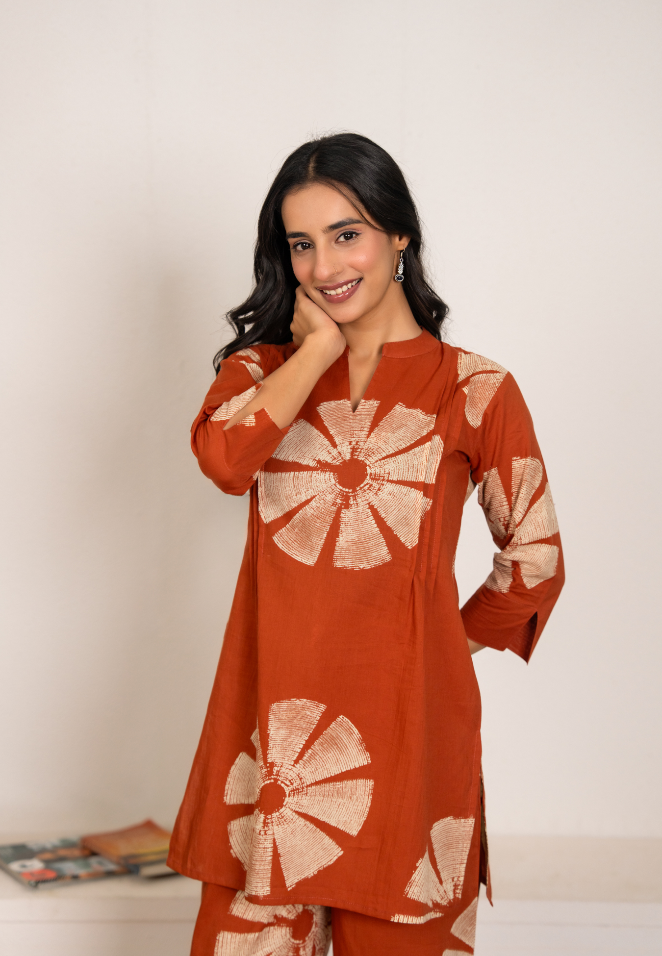 Rust Artistic Printed Co-Ord Set