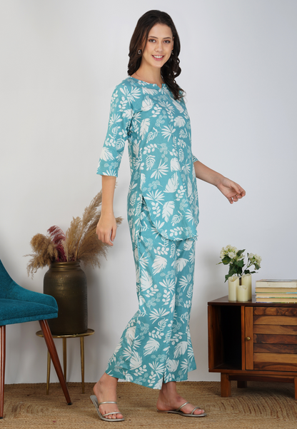 Aqua Blue Everyday Wear Co-ord Set