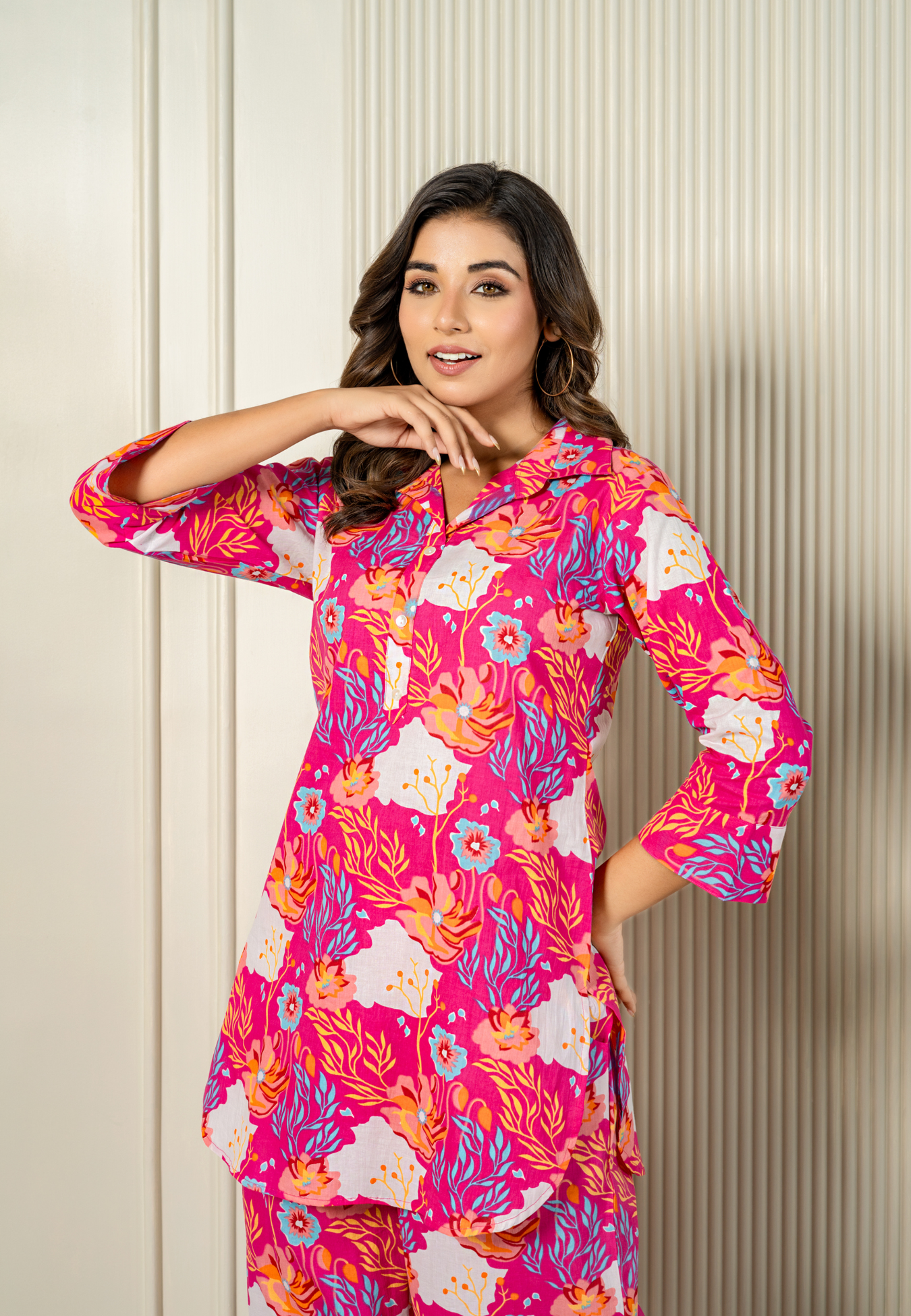 Hot Pink Floral Chic Co-ord Set