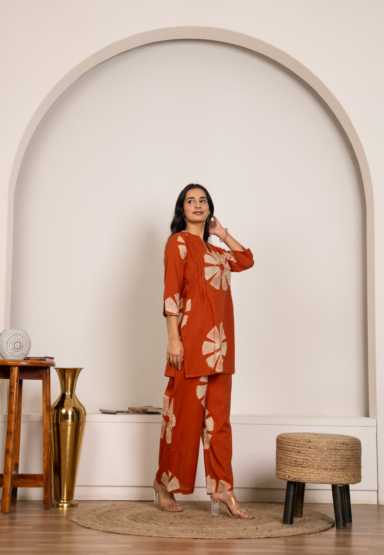 Rust Artistic Printed Co-Ord Set