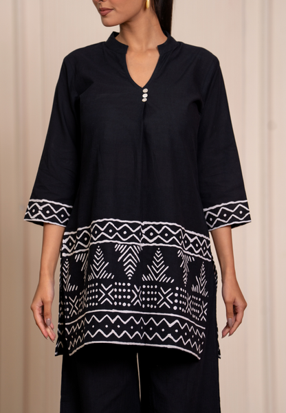 Classic Comfort Curated Black Printed Cotton Co-ords Set