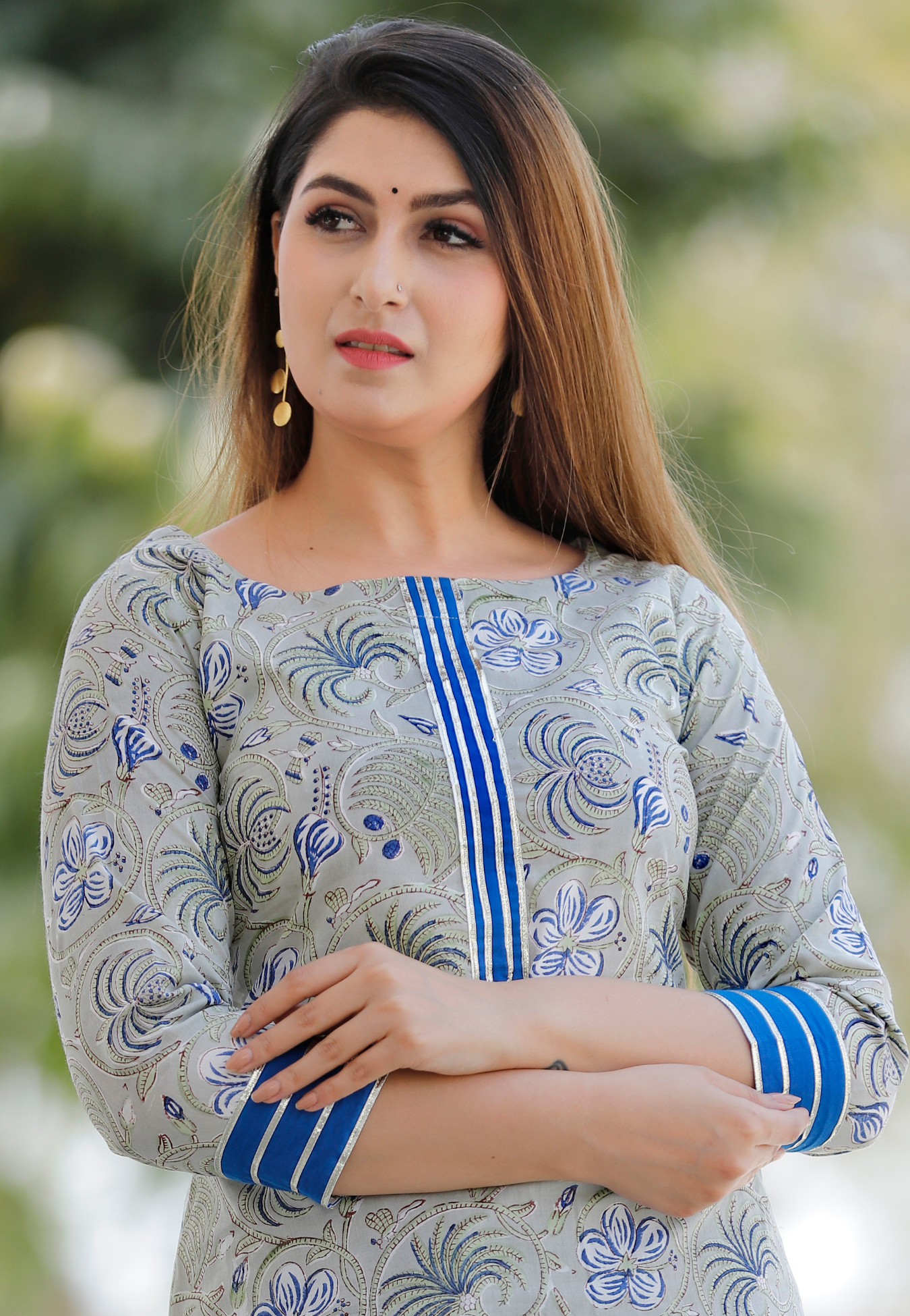 Leaf green Hand Block Printed Kurta Set