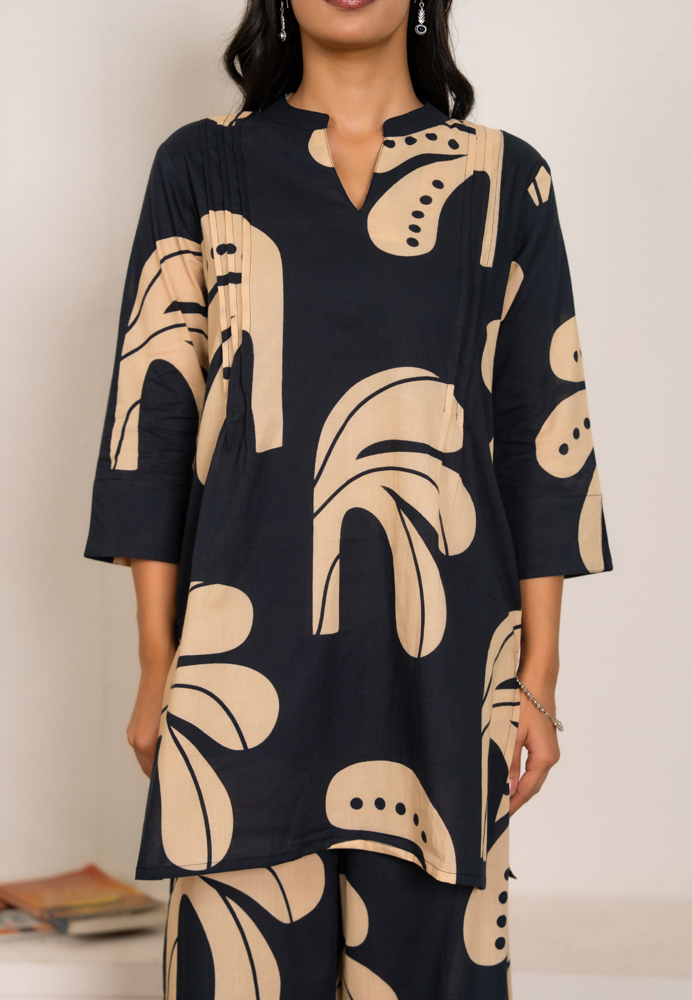 Navy Blue Abstract Printed Co-Ord Set