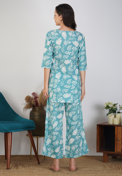 Aqua Blue Everyday Wear Co-ord Set