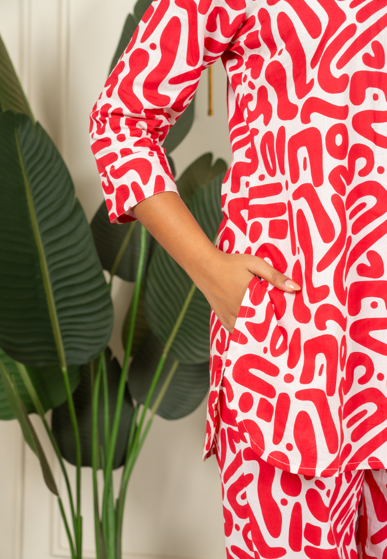Striking Look in Fiery Dark Pink Cotton Co-ord Set