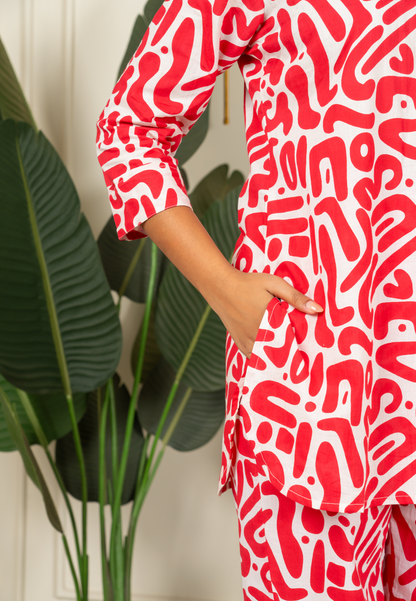 Striking Look in Fiery Dark Pink Cotton Co-ord Set