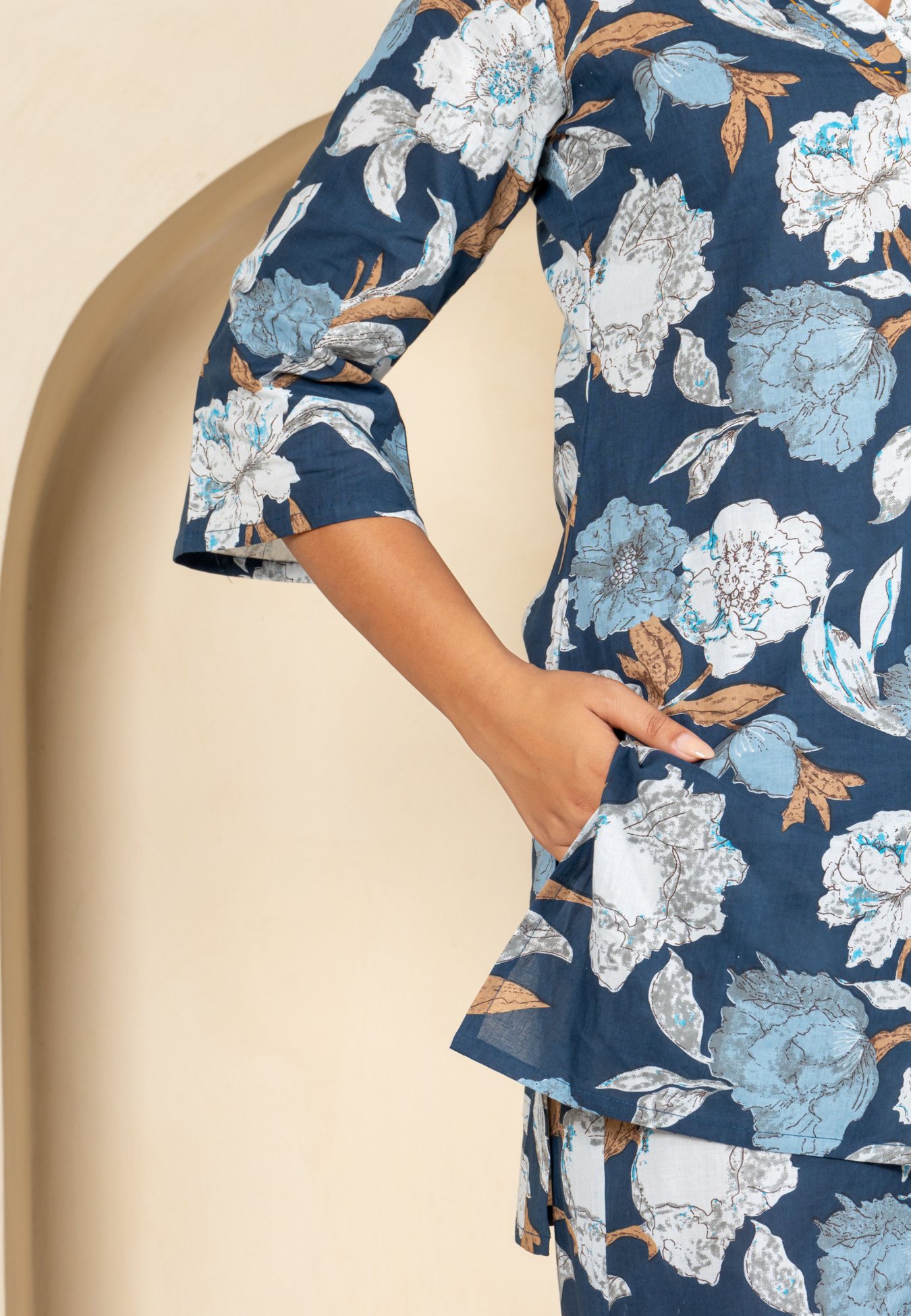 Bloom in Blue Cotton Loungewear Set