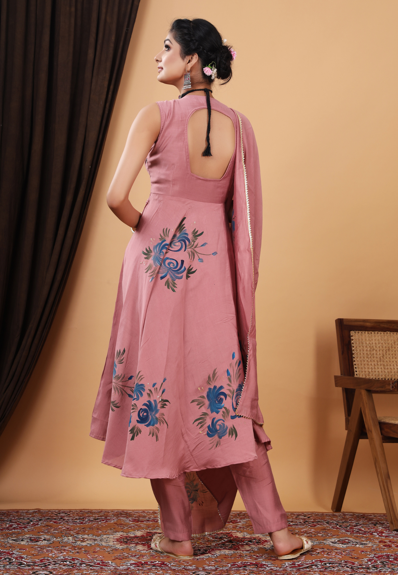 Handcrafted Beauty In Modal Silk with Hand Print