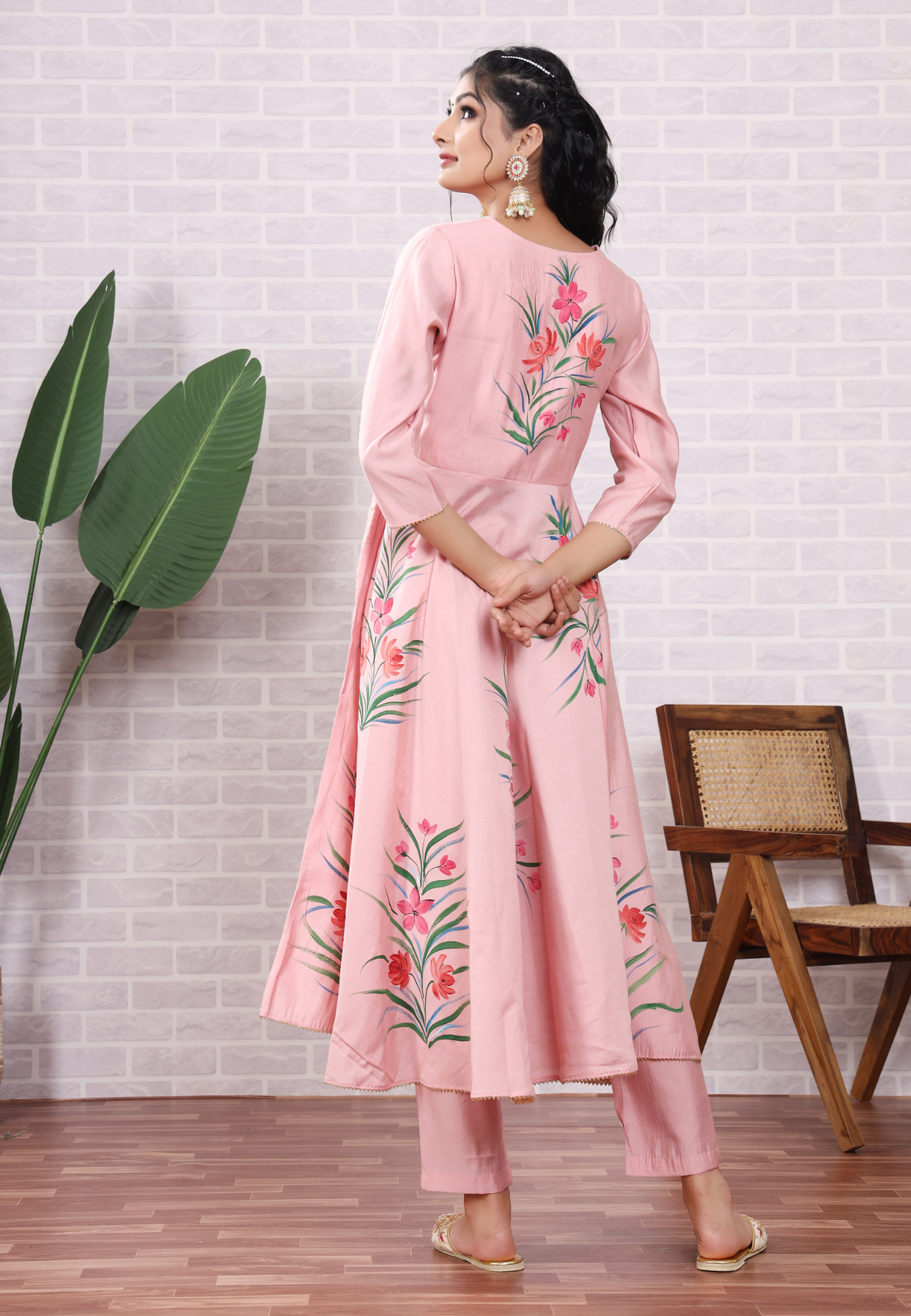 Celebrate Grace with Hand-Printed Florals on Flowing Modal Silk