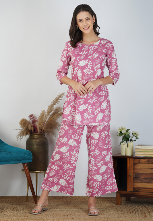 Blush Pink Elegance Cotton Co-ord Set