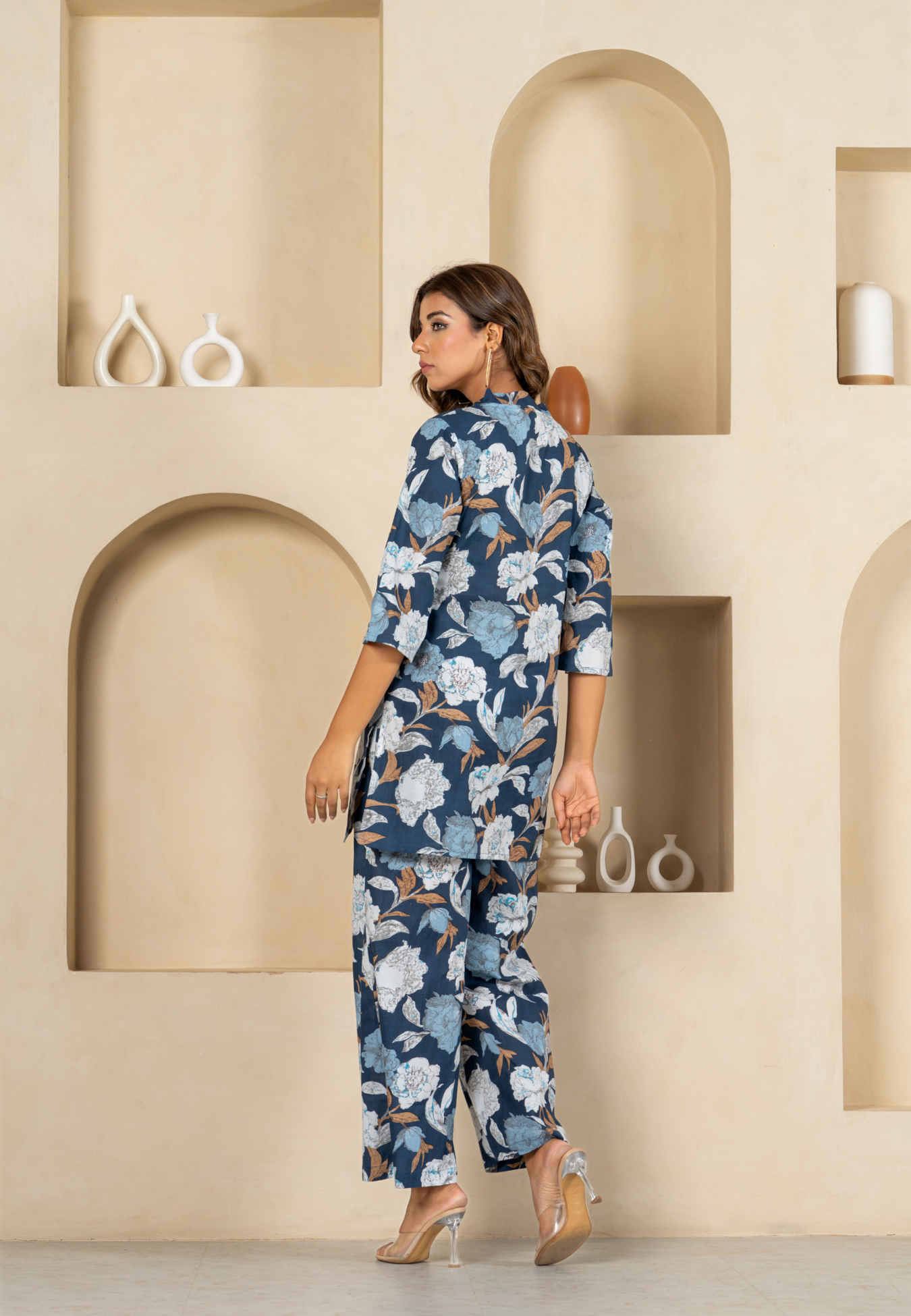 Bloom in Blue Cotton Loungewear Set