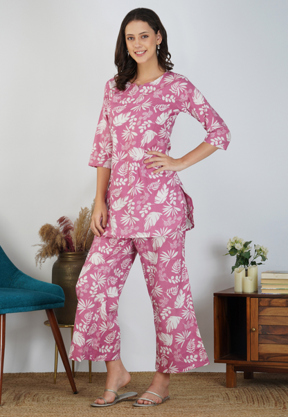 Blush Pink Elegance Cotton Co-ord Set