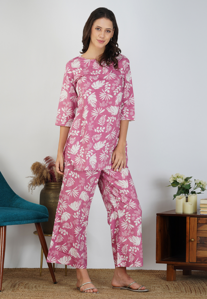 Blush Pink Elegance Cotton Co-ord Set