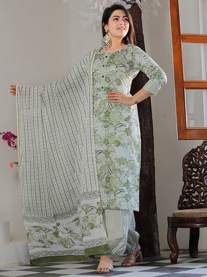 Green Cotton Suit Set