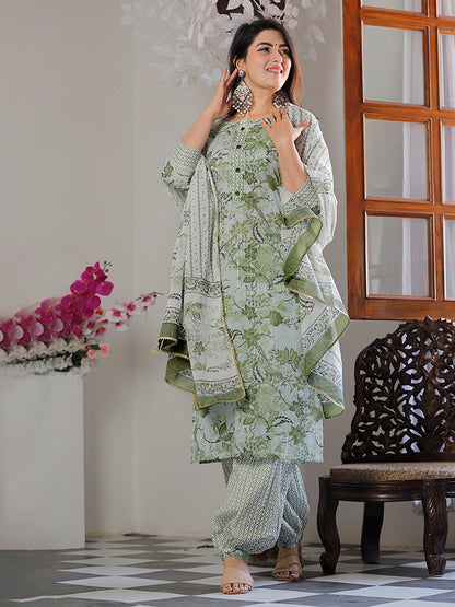 Green Cotton Suit Set