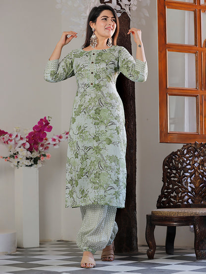 Green Cotton Suit Set