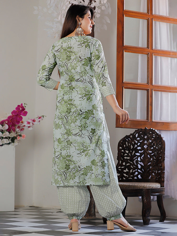 Green Cotton Suit Set