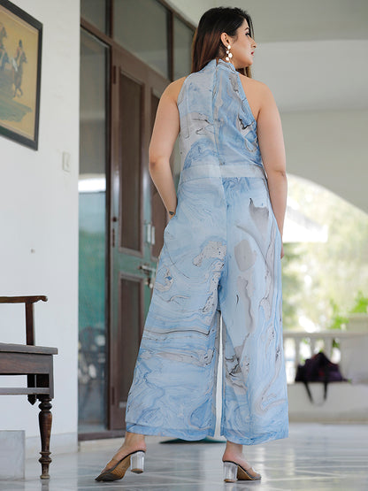 Marble Dye Chiffon Jumpsuit