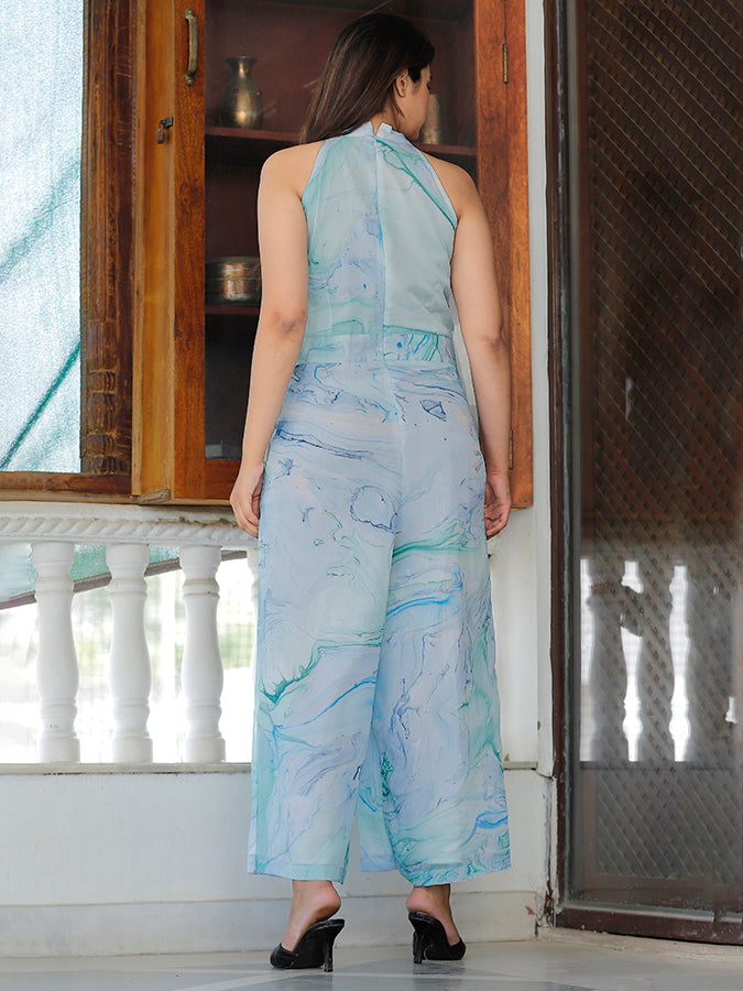 Marble Dye Chiffon Jumpsuit