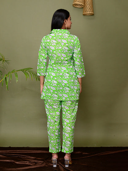 Mint Green Floral Printed Co-Ord Set