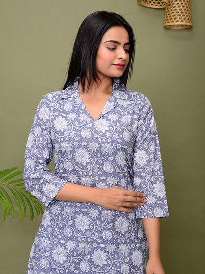 Grey Floral Printed Co-Ord Set