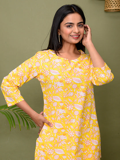 Yellow Floral Printed Co-Ord Set