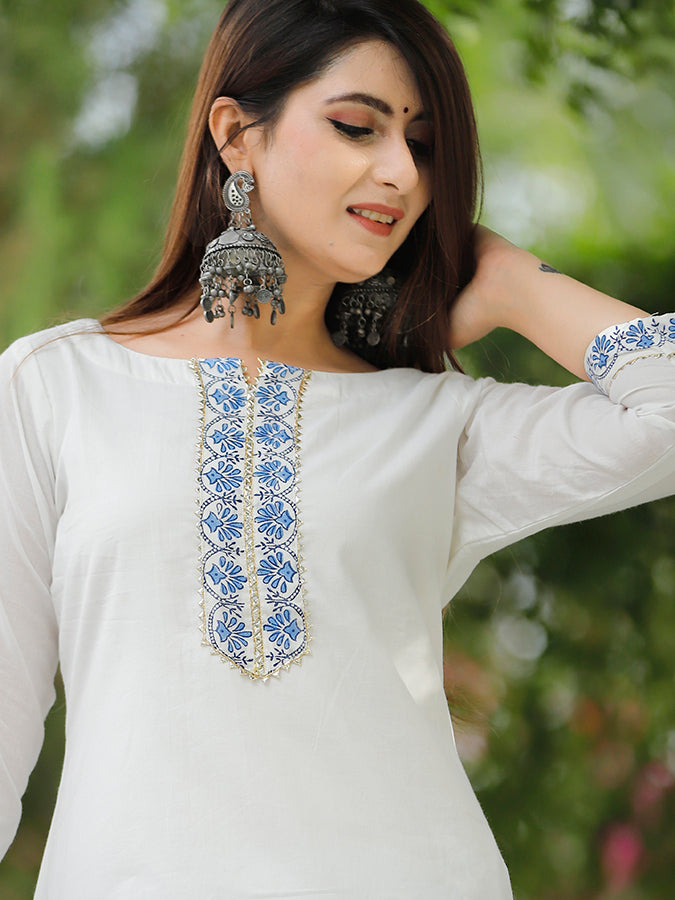 Off White Marble Dye Sharara Set