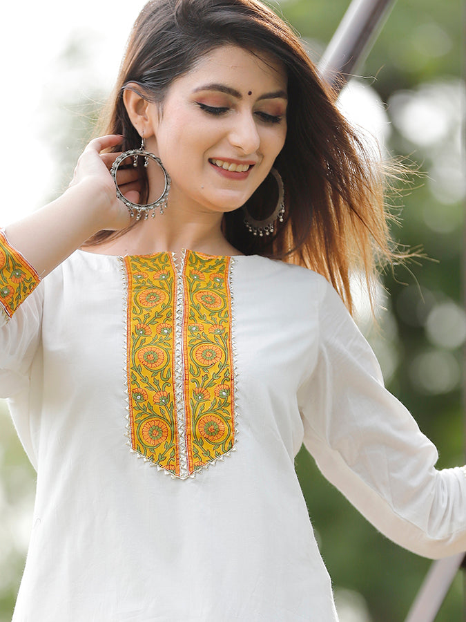 Off White Marble Dye Sharara Set