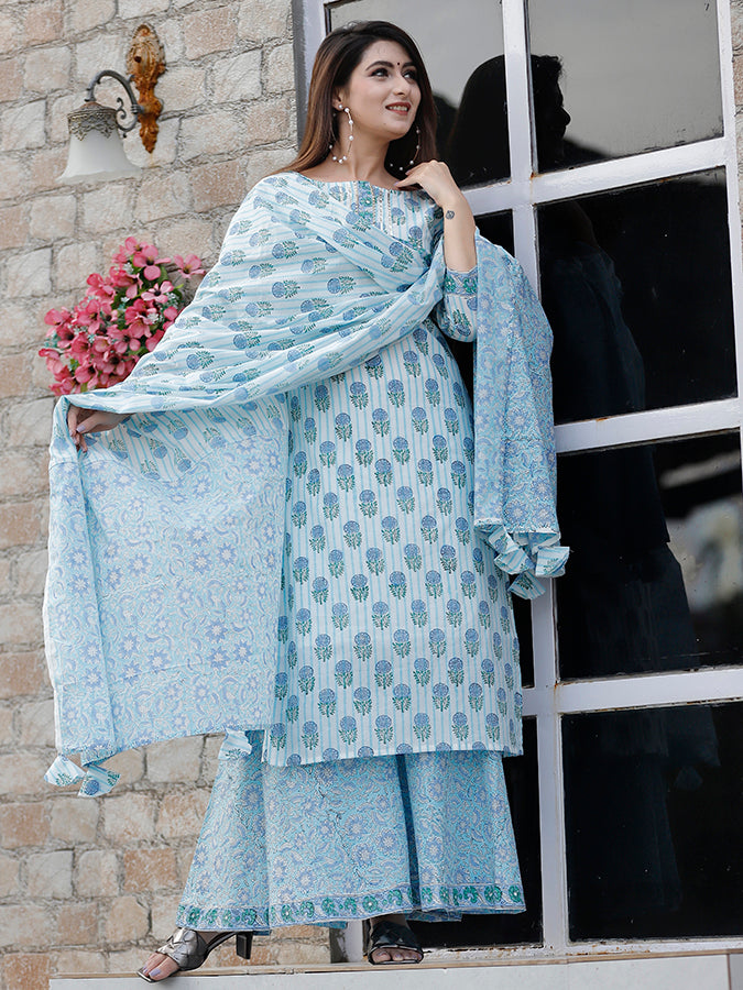 Frozi Hand Block Printed Kurta Set